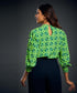 Allover Print Lantern Sleeve Blouse